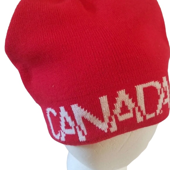 ✅ X2 BRAND NEW WITH TAG Canada Maple Leaf Red Reversible Winter Hat/Toques/Tuque - Picture 8 of 11